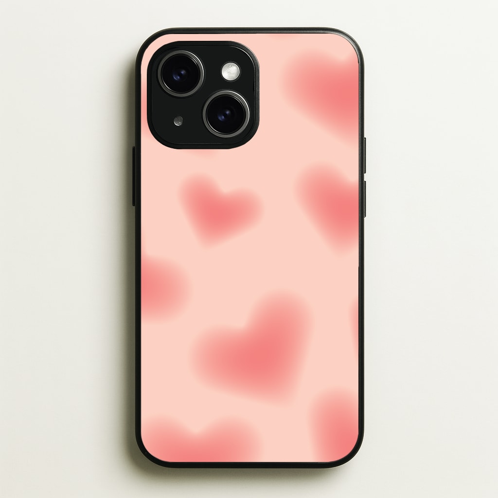 Gradient Red Hearts Pattern - Summer Phone Case for iPhone 14 Plus