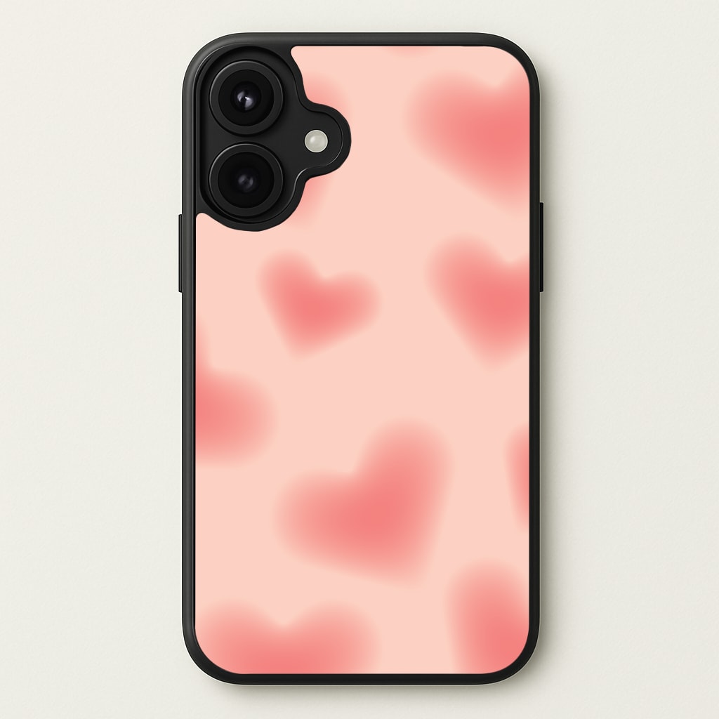 Gradient Red Hearts Pattern Phone Case for iPhone 17