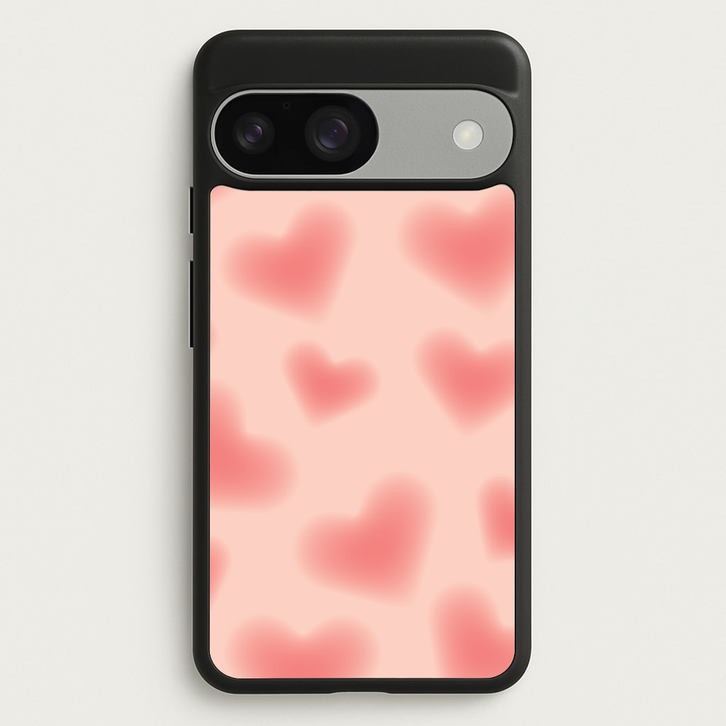 Gradient Red Hearts Pattern - Summer Phone Case for Google Pixel 9 / 9 Pro