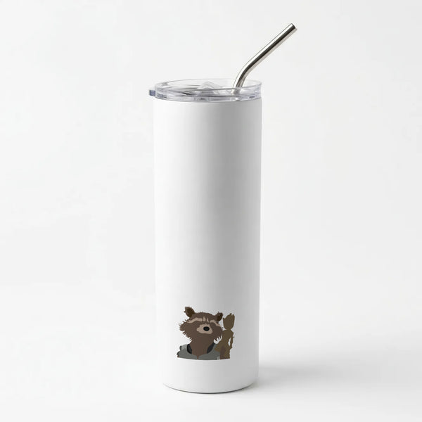 Rocket Raccoon And Groot - GOTG Skinny Tumbler