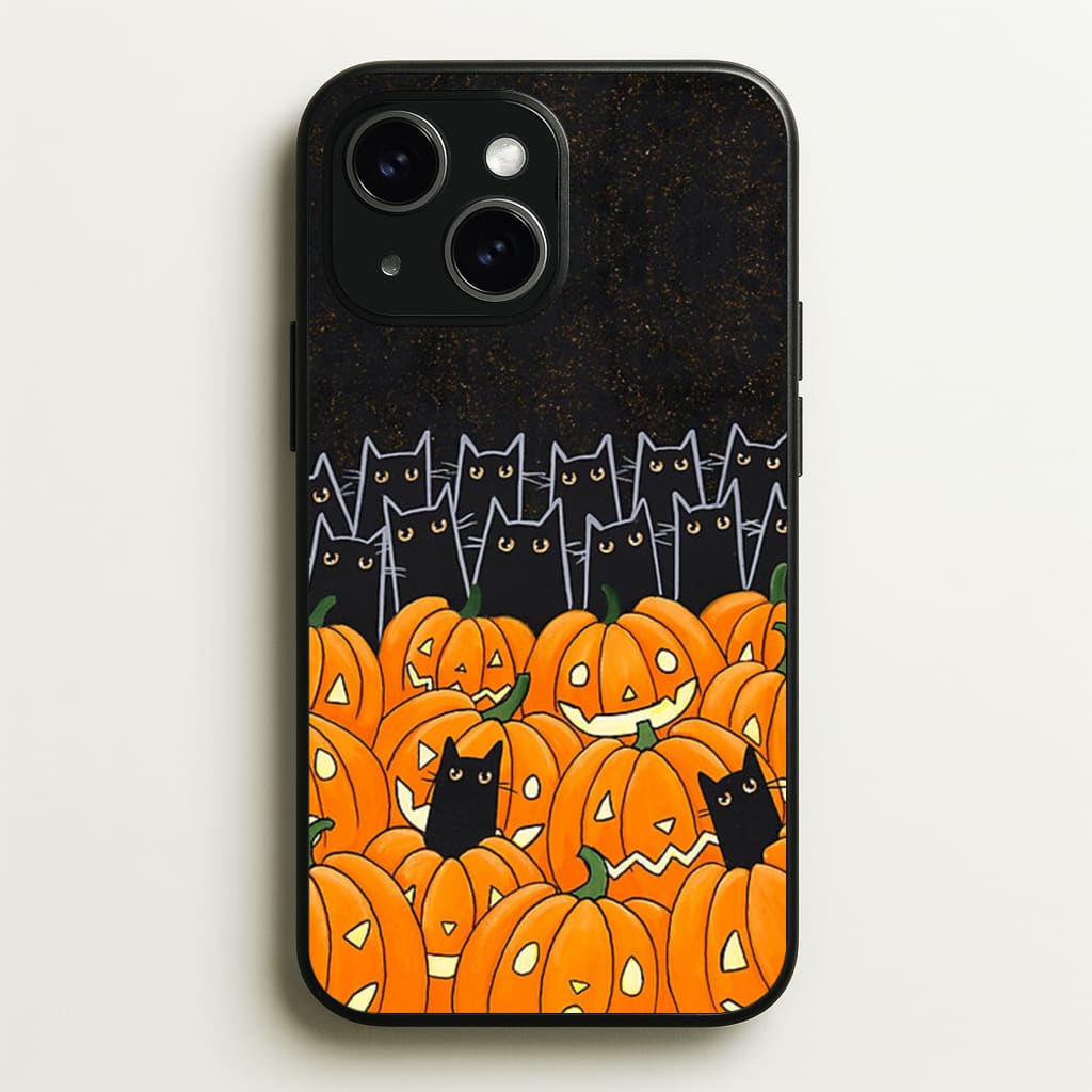 Black Cats & Lanterns - Halloween - Phone Case for iPhone 14