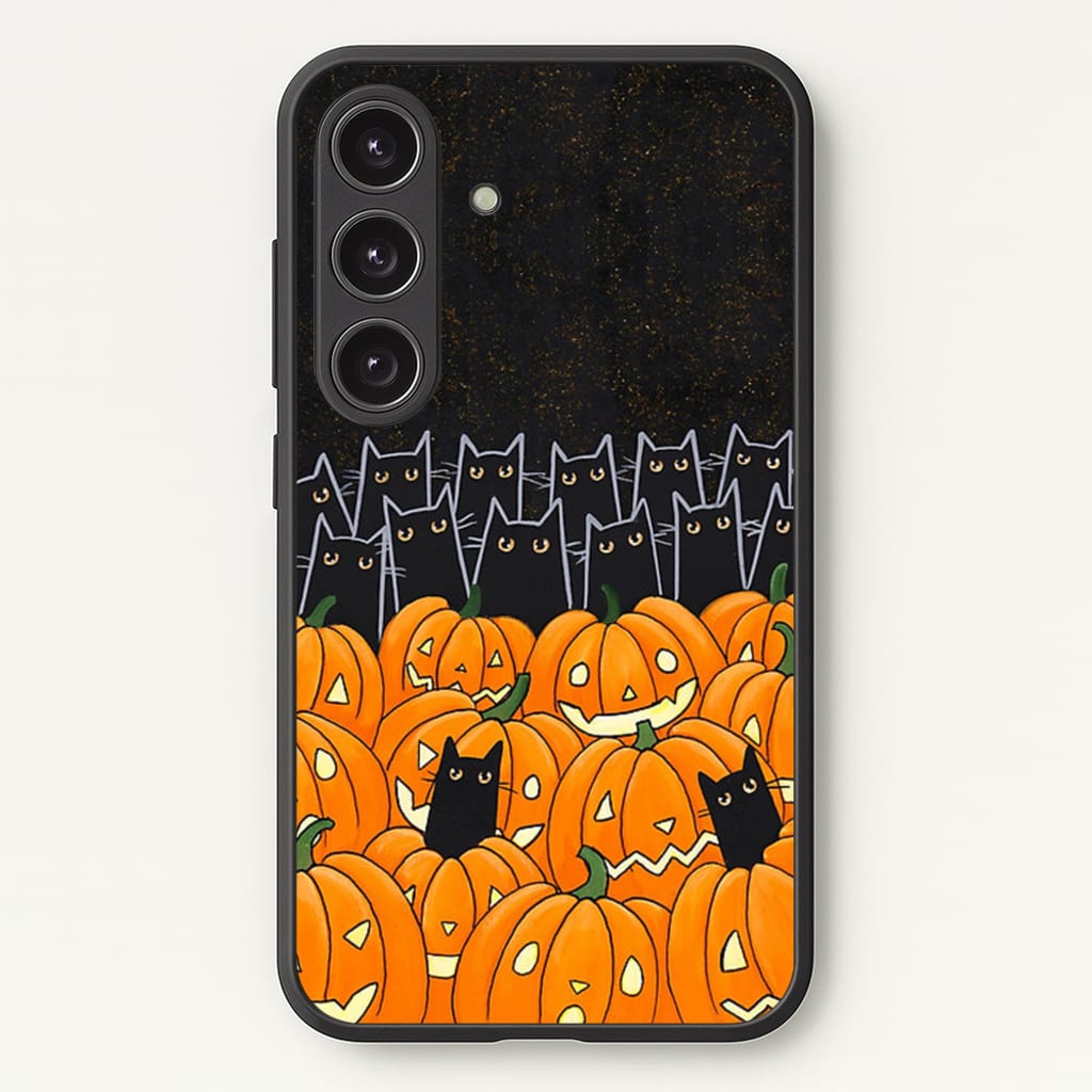 Black Cats & Lanterns - Halloween - Phone Case for Galaxy S24