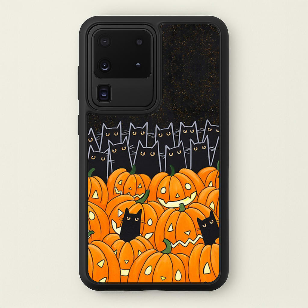 Black Cats & Lanterns - Halloween - Phone Case for Galaxy S20 Ultra