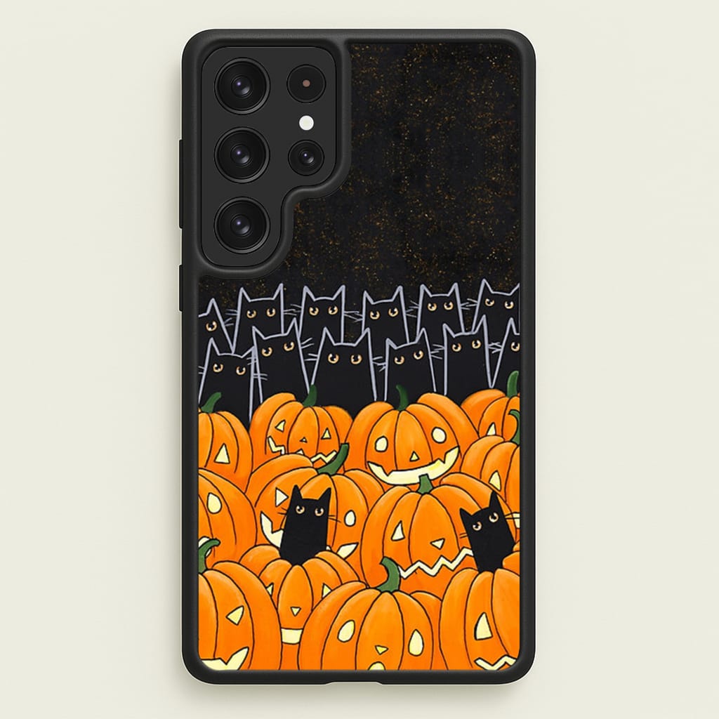 Black Cats & Lanterns - Halloween - Phone Case for Galaxy S22 Ultra