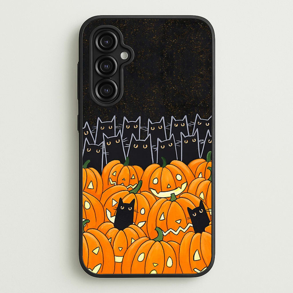 Black Cats & Lanterns - Halloween - Phone Case for Galaxy A14