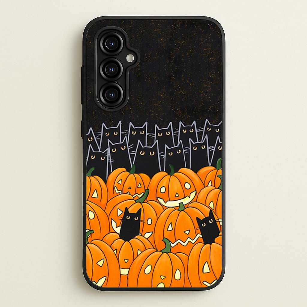 Black Cats & Lanterns - Halloween - Phone Case for Galaxy A54