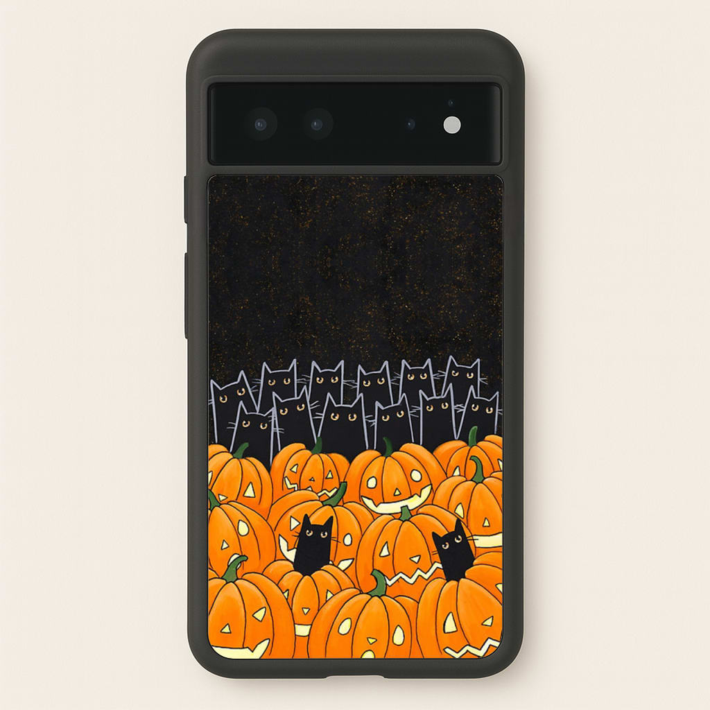 Black Cats & Lanterns - Halloween - Phone Case for Google Pixel 6
