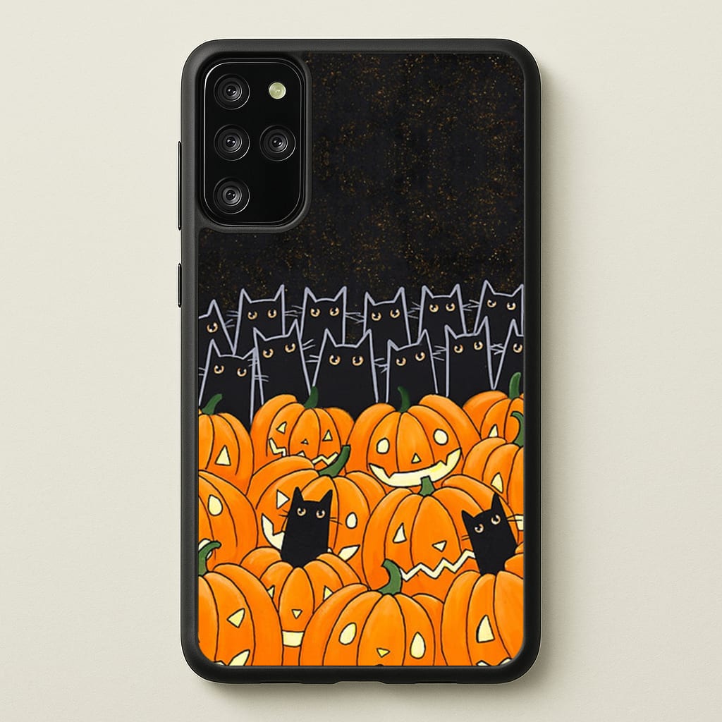 Black Cats & Lanterns - Halloween - Phone Case for Galaxy S20 Plus