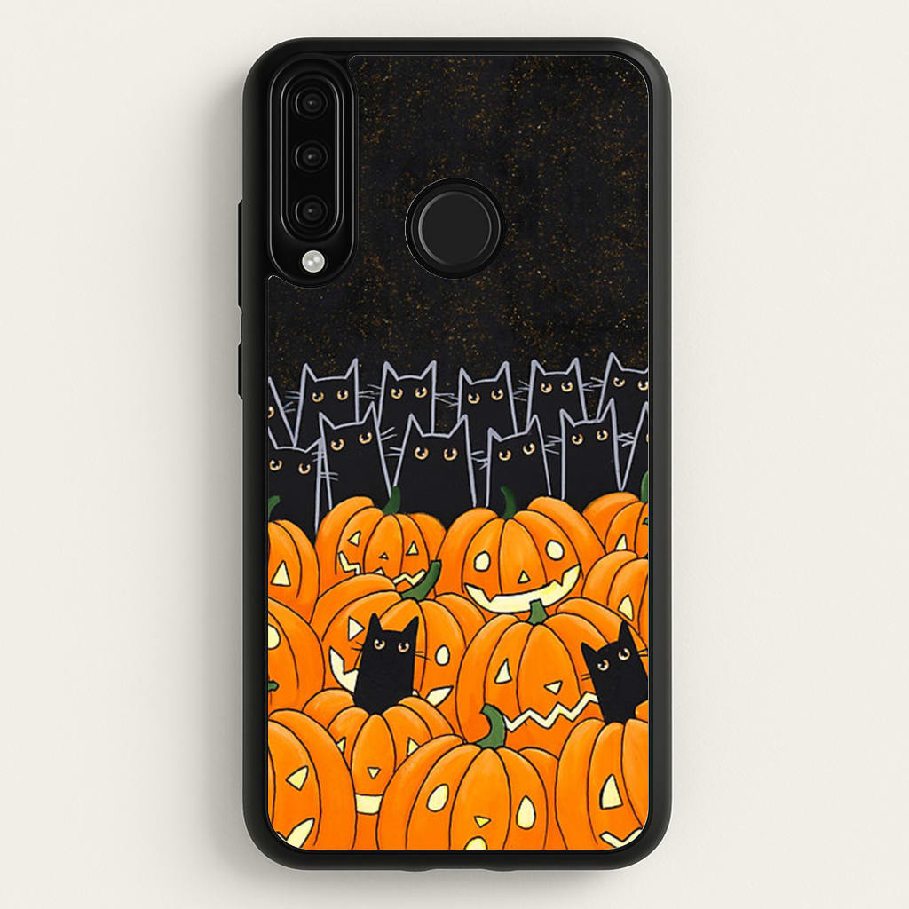 Black Cats & Lanterns - Halloween - Phone Case for Huawei P30 Lite