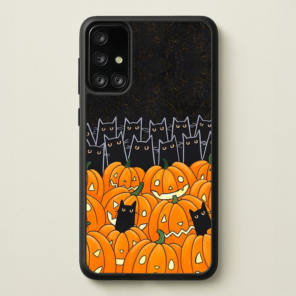 Black Cats & Lanterns - Halloween - Phone Case for Galaxy A71