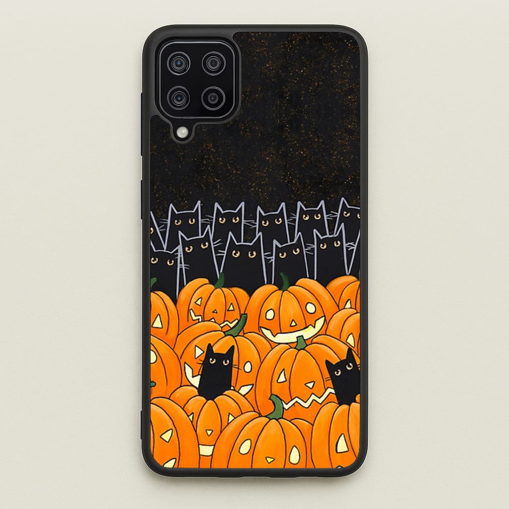 Black Cats & Lanterns - Halloween - Phone Case for Galaxy A12