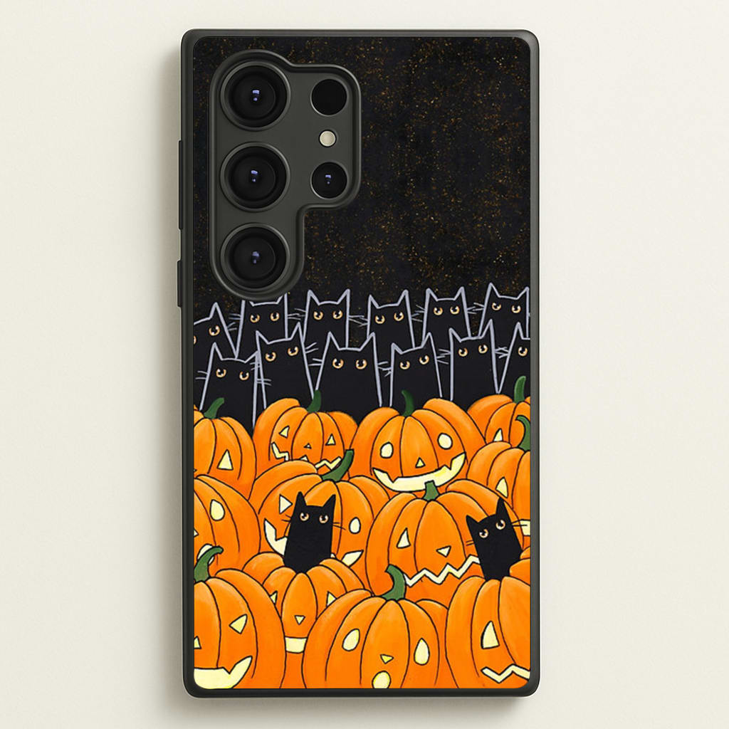 Black Cats & Lanterns - Halloween - Phone Case for Galaxy S25 Ultra