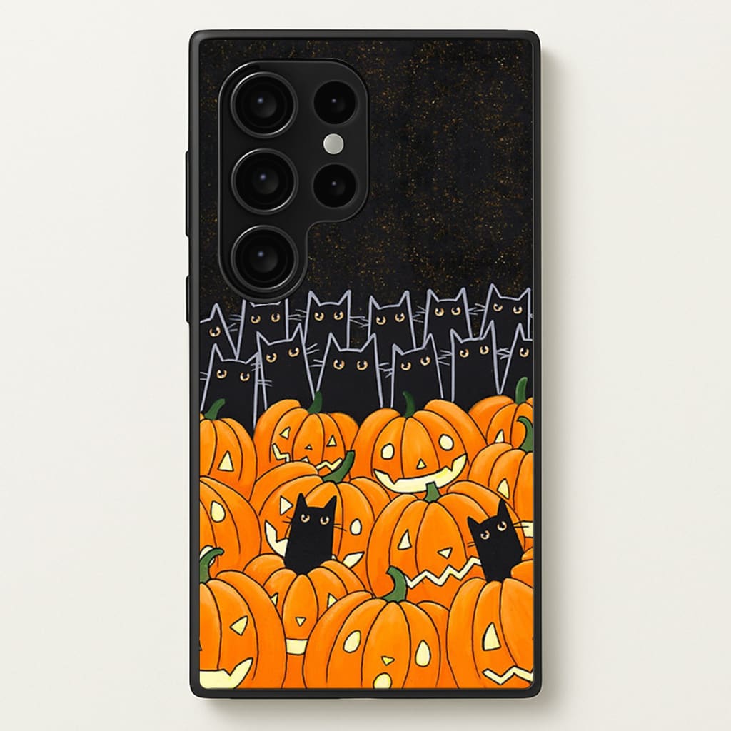 Black Cats & Lanterns - Halloween - Phone Case for Galaxy S24 Ultra