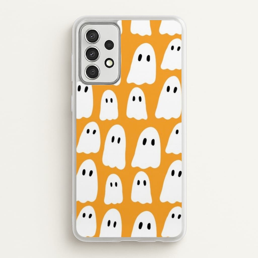 Orange Ghost Halloween Pattern - Phone Case for Galaxy A52 / A52s