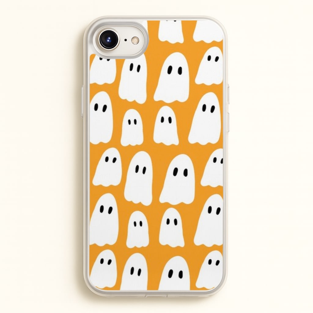 Orange Ghost Halloween Pattern - Phone Case for iPhone 6 Plus / 7 Plus / 8 Plus