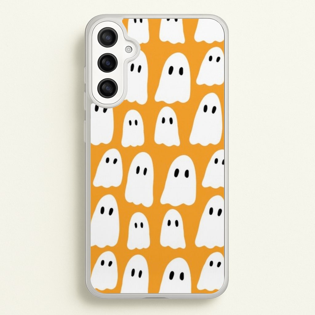 Orange Ghost Halloween Pattern - Phone Case for Galaxy A36