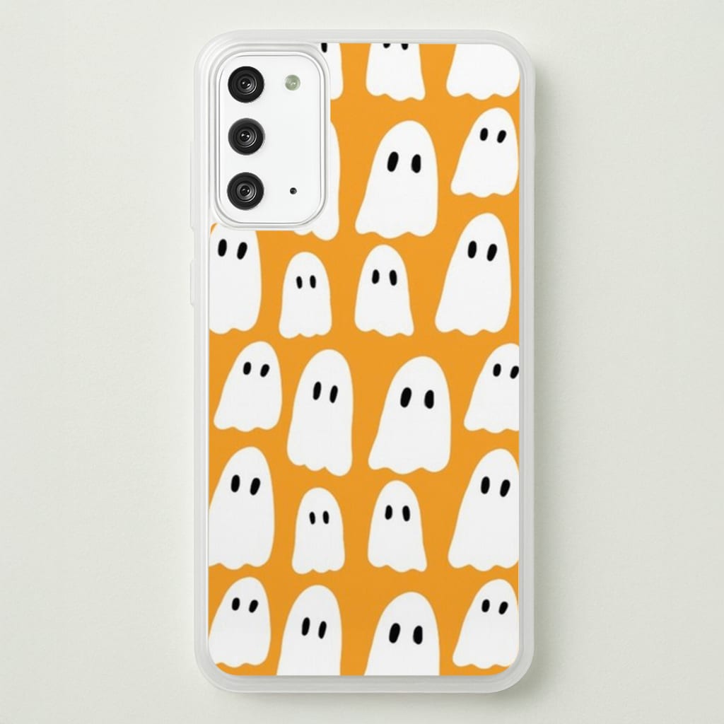 Orange Ghost Halloween Pattern - Phone Case for Galaxy Note 20