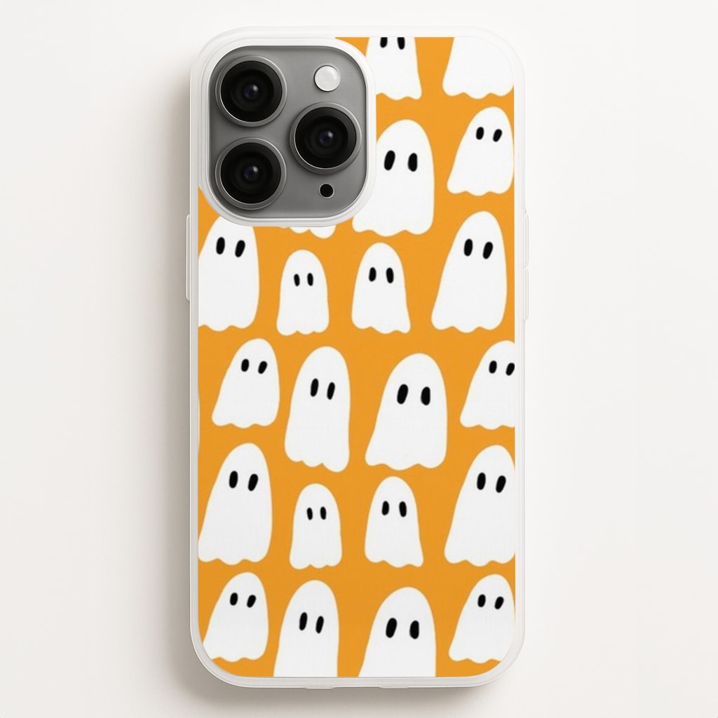 Orange Ghost Halloween Pattern - Phone Case for iPhone 12 Pro Max