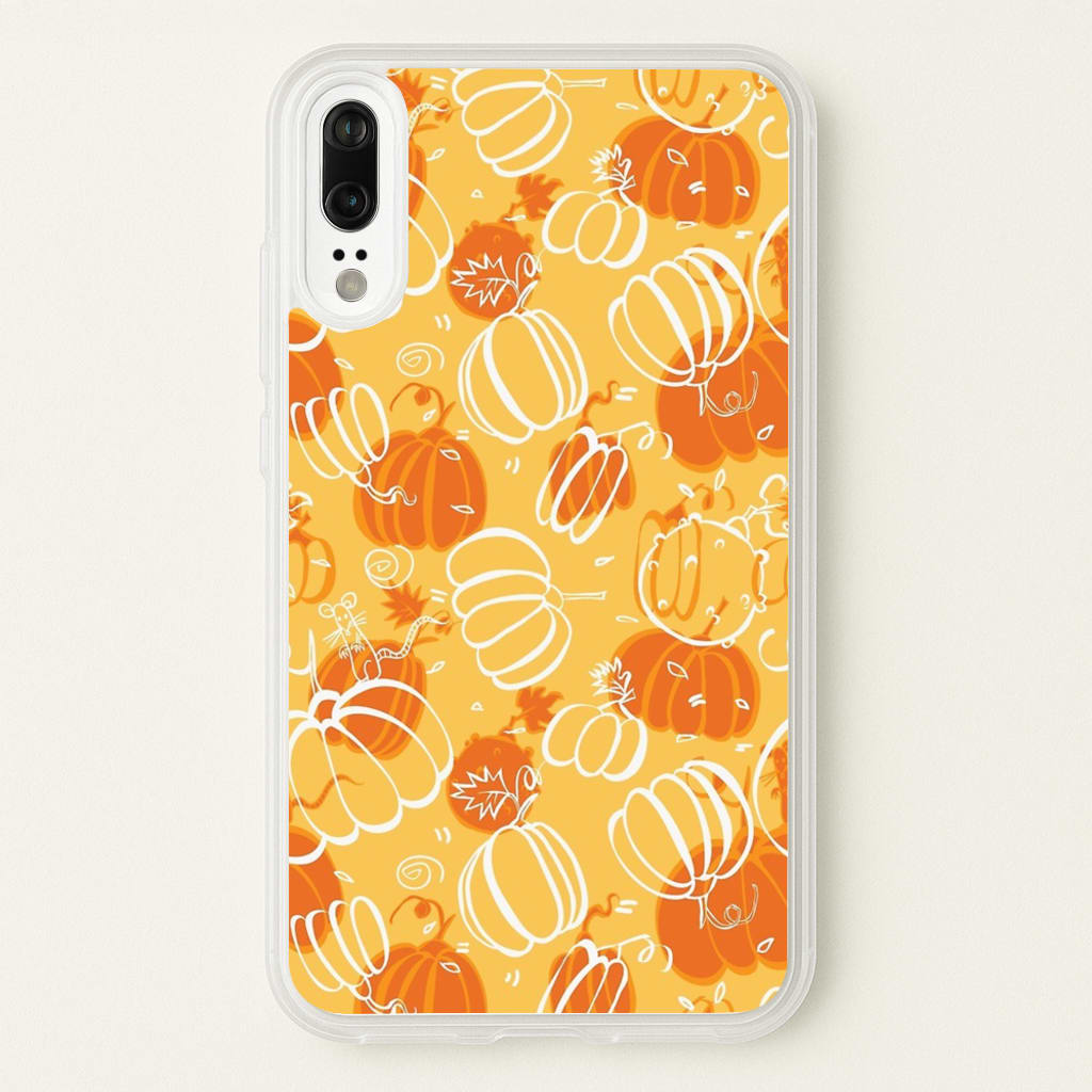 Drawn Pumpkin Pattern - Phone Case for Huawei P20