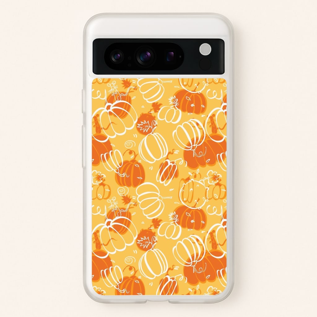 Drawn Pumpkin Pattern - Phone Case for Google Pixel 8 Pro