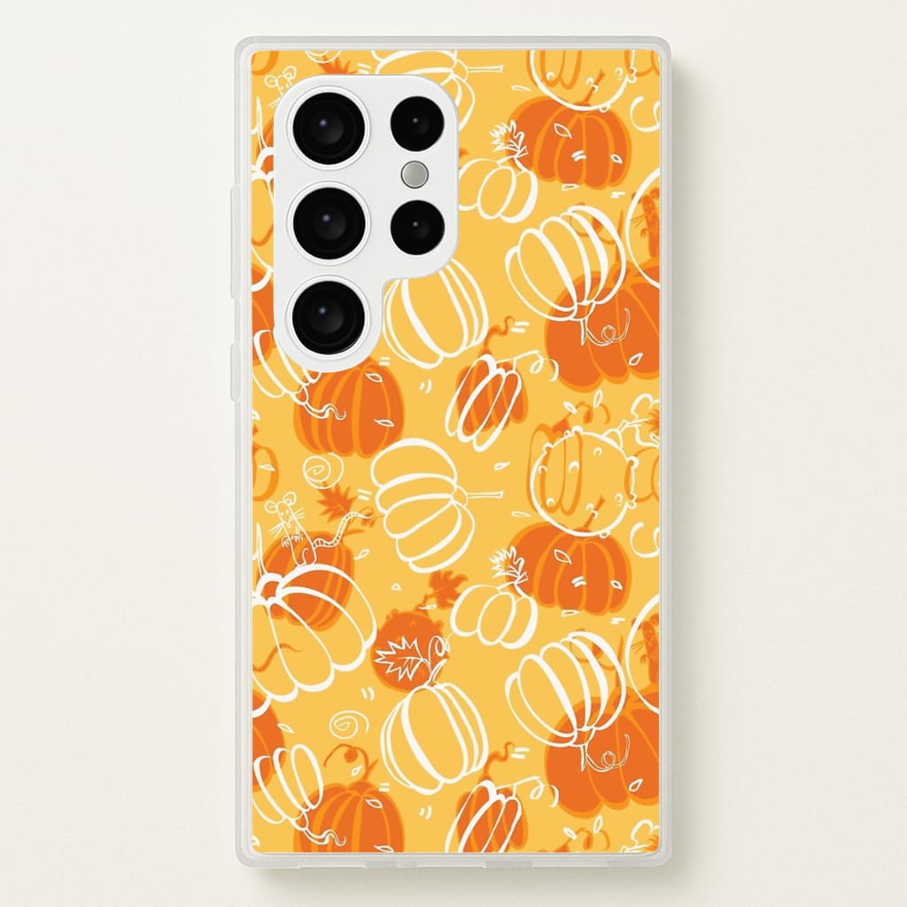 Drawn Pumpkin Pattern - Phone Case for Galaxy S24 Ultra