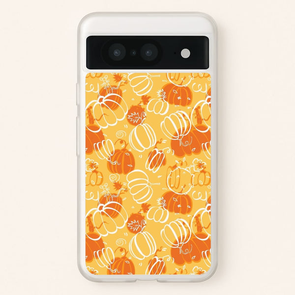 Drawn Pumpkin Pattern - Phone Case for Google Pixel 8