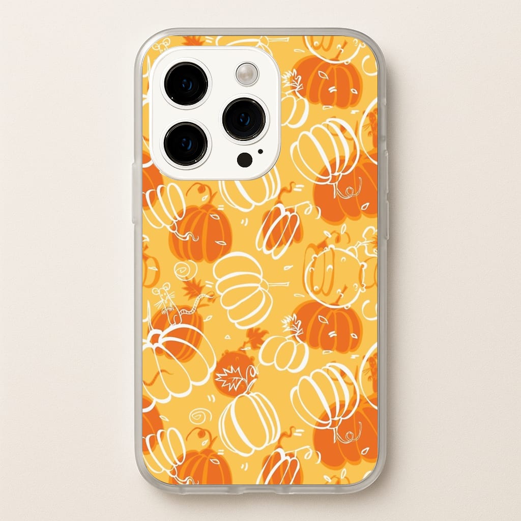 Drawn Pumpkin Pattern - Phone Case for iPhone 15 Pro
