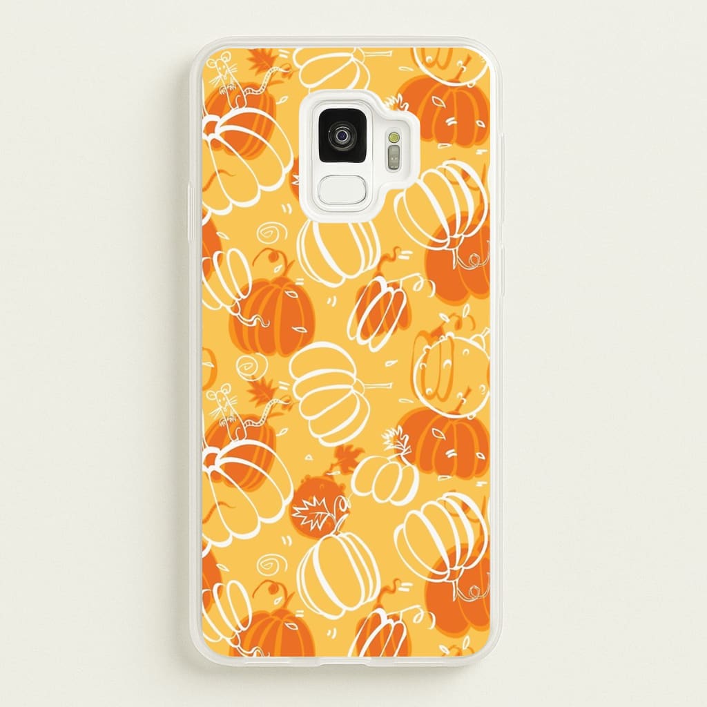 Drawn Pumpkin Pattern - Phone Case for Galaxy S9