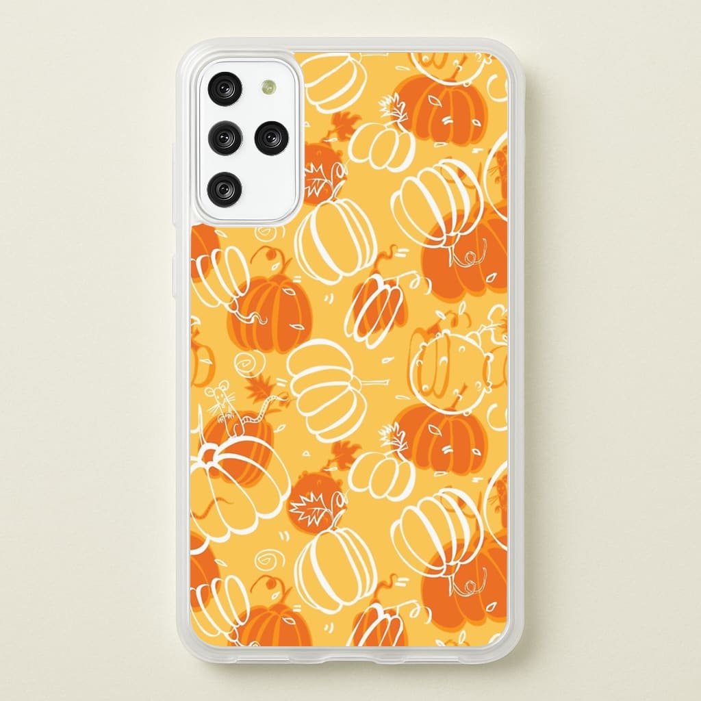 Drawn Pumpkin Pattern - Phone Case for Galaxy S20 Plus