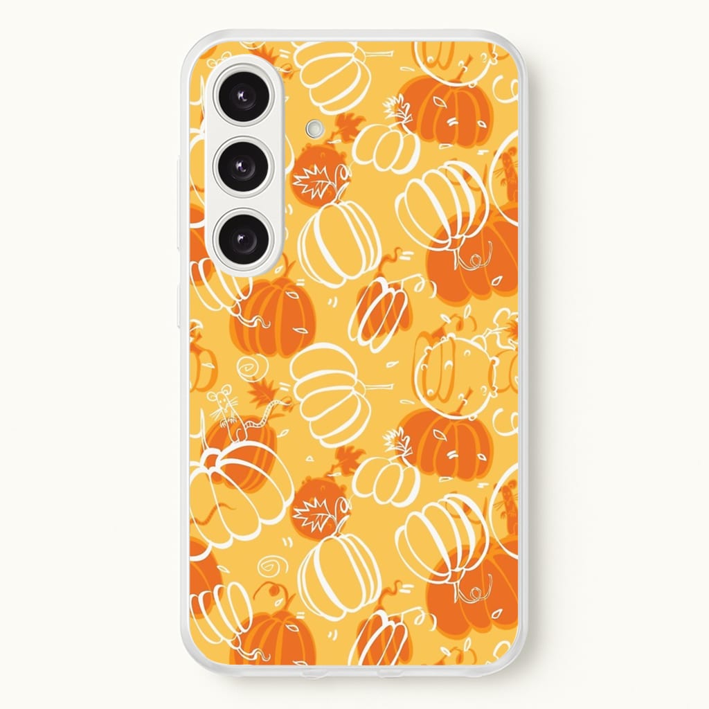 Drawn Pumpkin Pattern - Phone Case for Galaxy S24FE