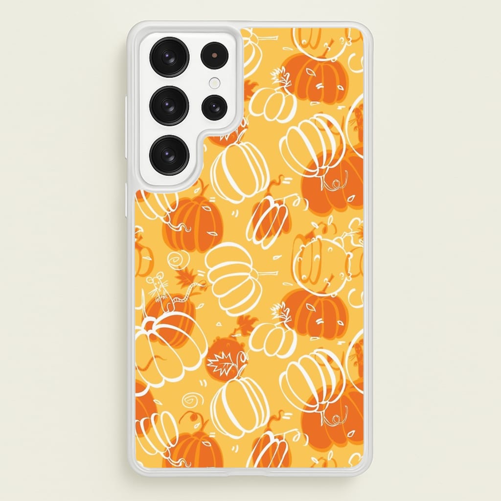 Drawn Pumpkin Pattern - Phone Case for Galaxy S22 Ultra