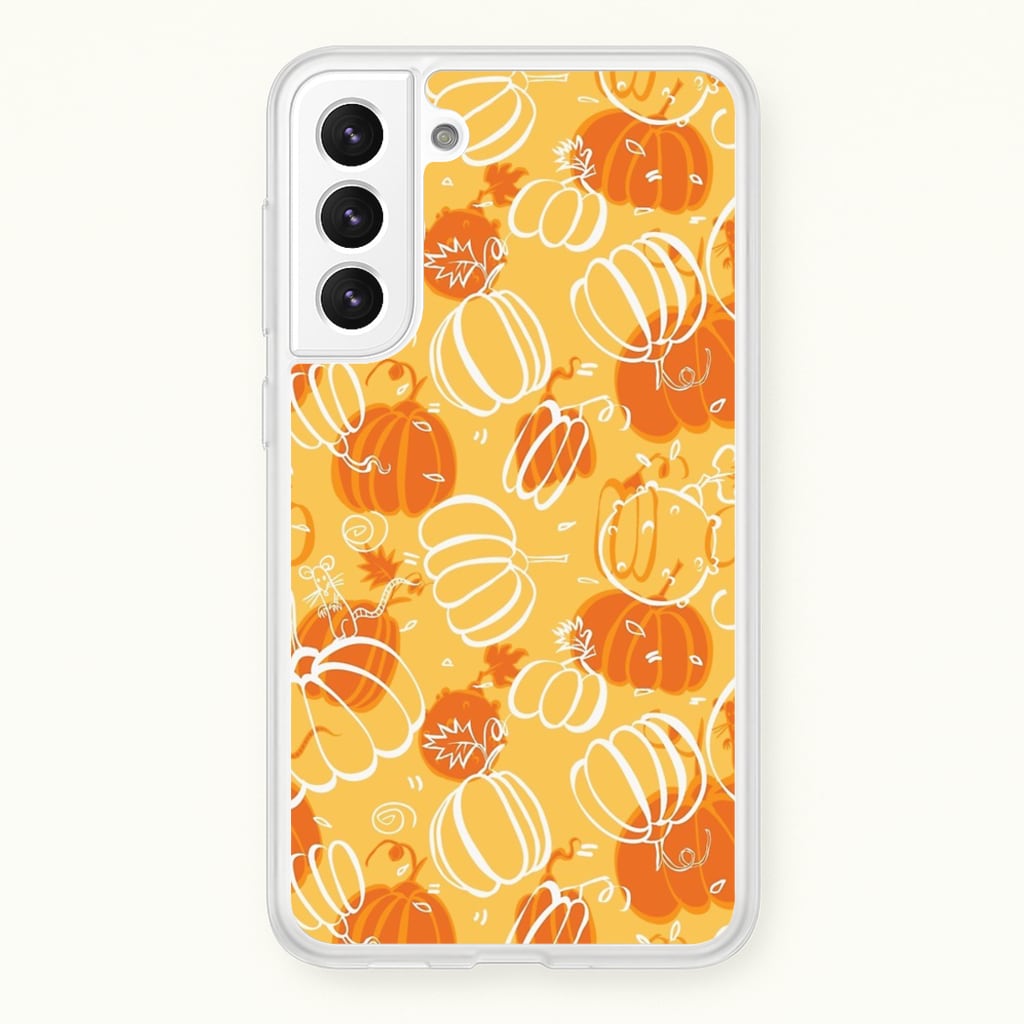 Drawn Pumpkin Pattern - Phone Case for Galaxy S21