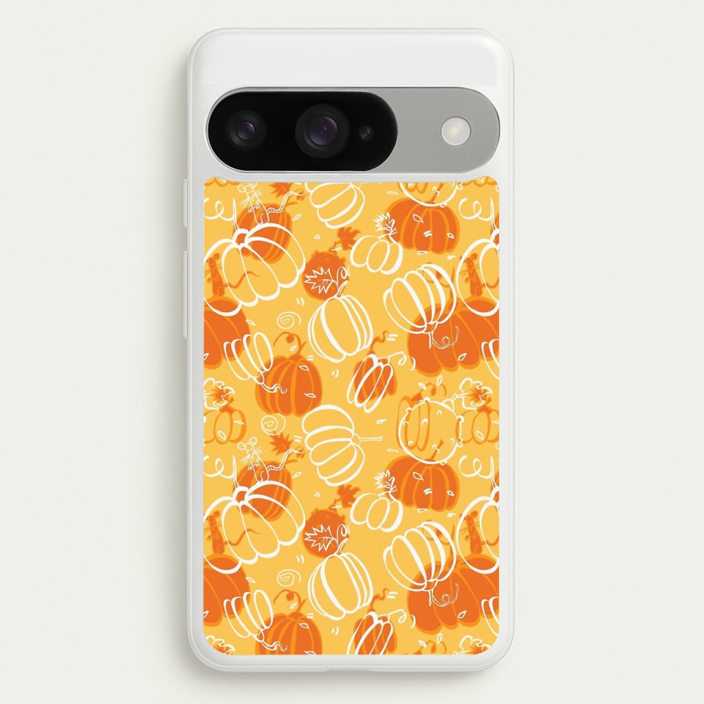 Drawn Pumpkin Pattern Phone Case for Google Pixel 10 / 10 Pro