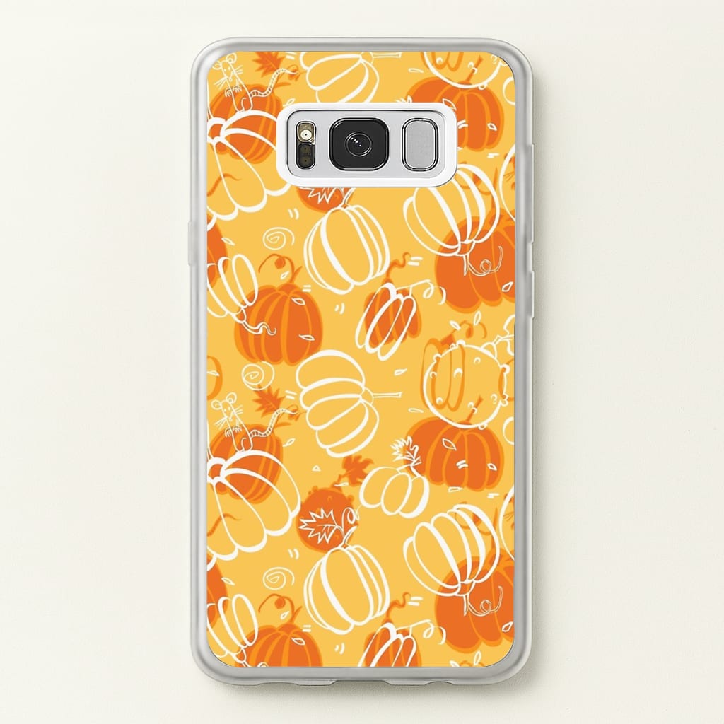Drawn Pumpkin Pattern - Phone Case for Galaxy S8