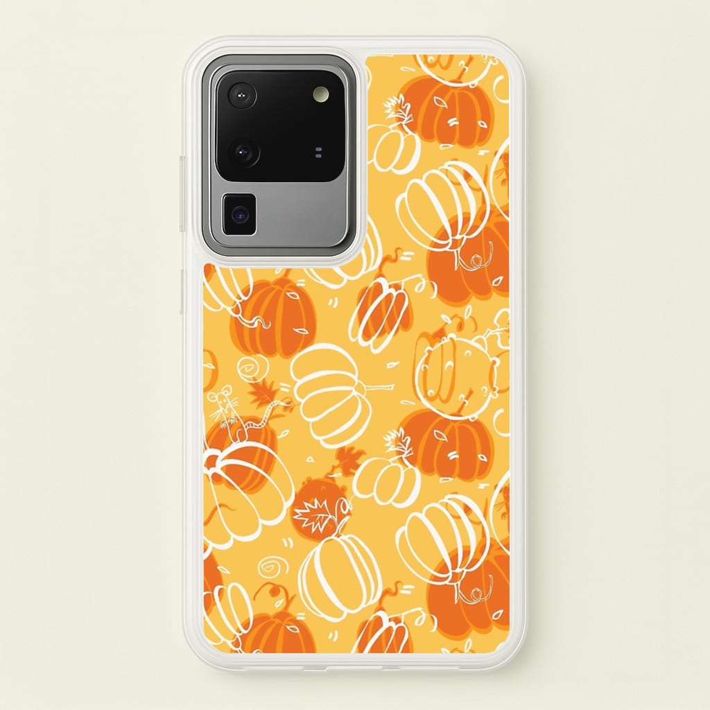 Drawn Pumpkin Pattern - Phone Case for Galaxy S20 Ultra