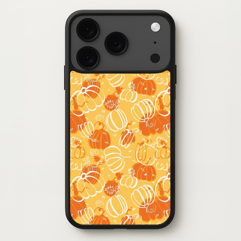 Drawn Pumpkin Pattern Phone Case for iPhone 17 Pro