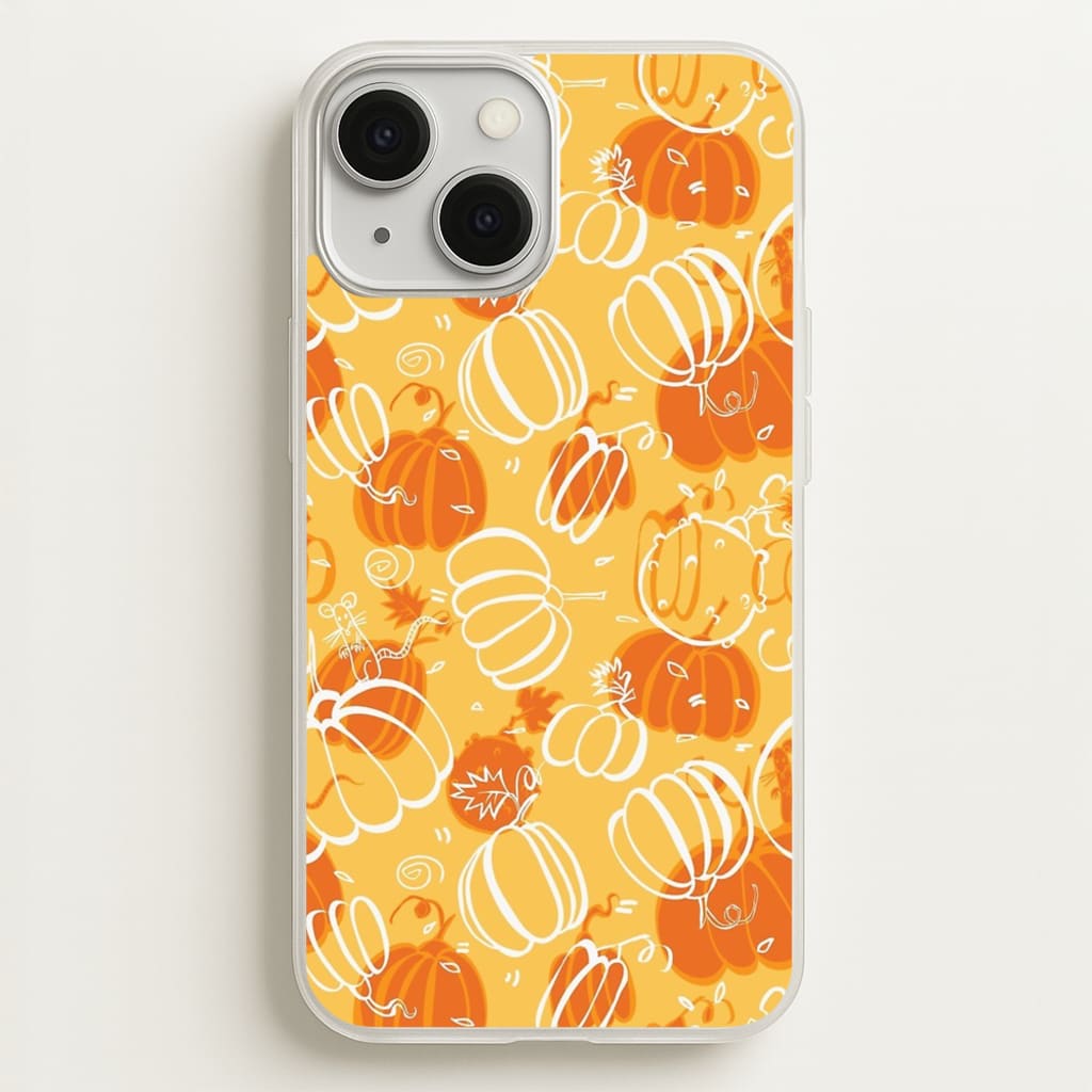 Drawn Pumpkin Pattern - Phone Case for iPhone 13 Mini