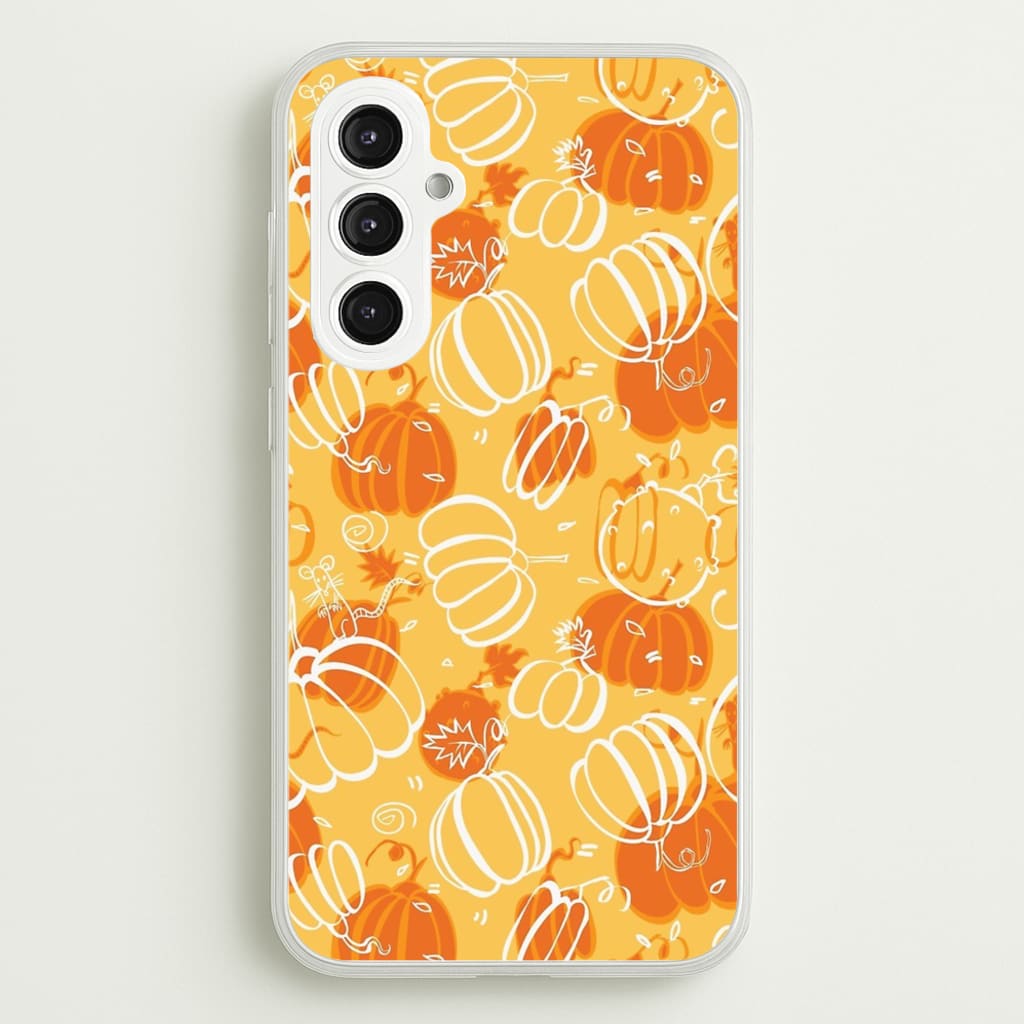 Drawn Pumpkin Pattern - Phone Case for Galaxy S23FE