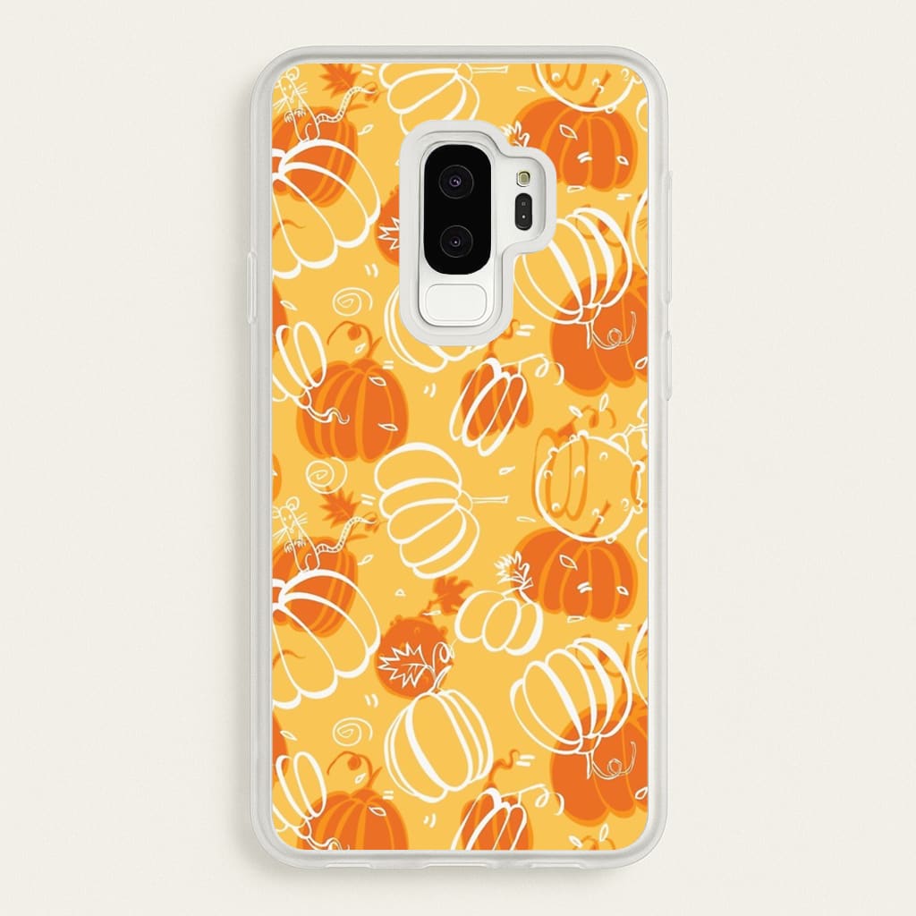 Drawn Pumpkin Pattern - Phone Case for Galaxy S9 Plus