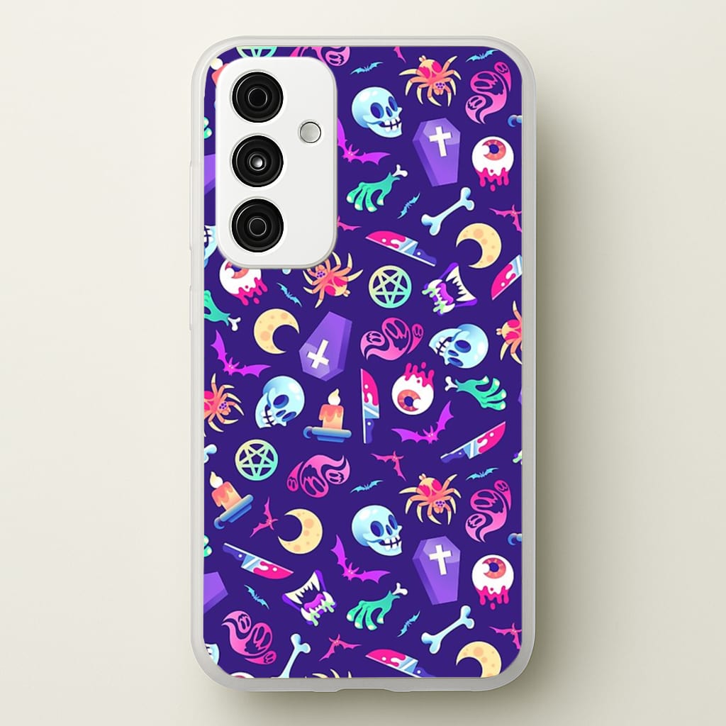 Horroriffic Halloween Pattern - Phone Case for Galaxy A55