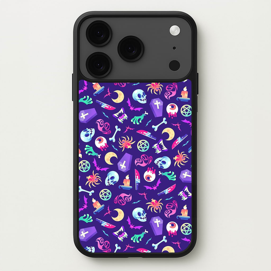 Horroriffic Halloween Pattern Phone Case for iPhone 17 Pro