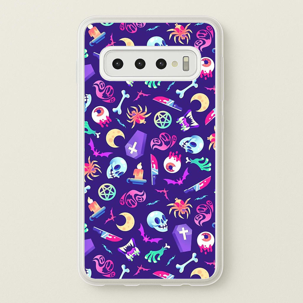 Horroriffic Halloween Pattern - Phone Case for Galaxy S10 Plus
