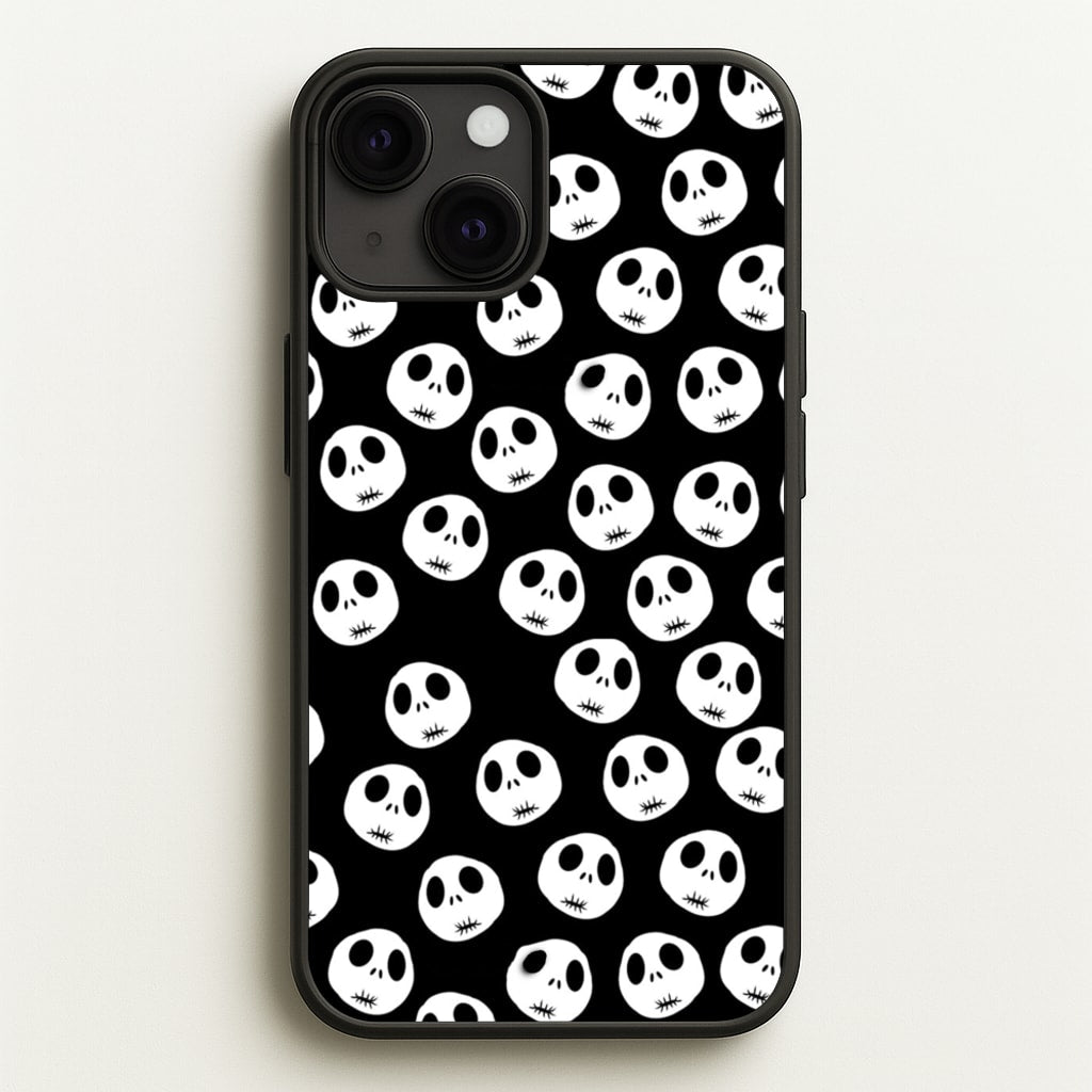 Jack Skellington Pattern - TNBC - Christmas Phone Case for iPhone 13 Mini