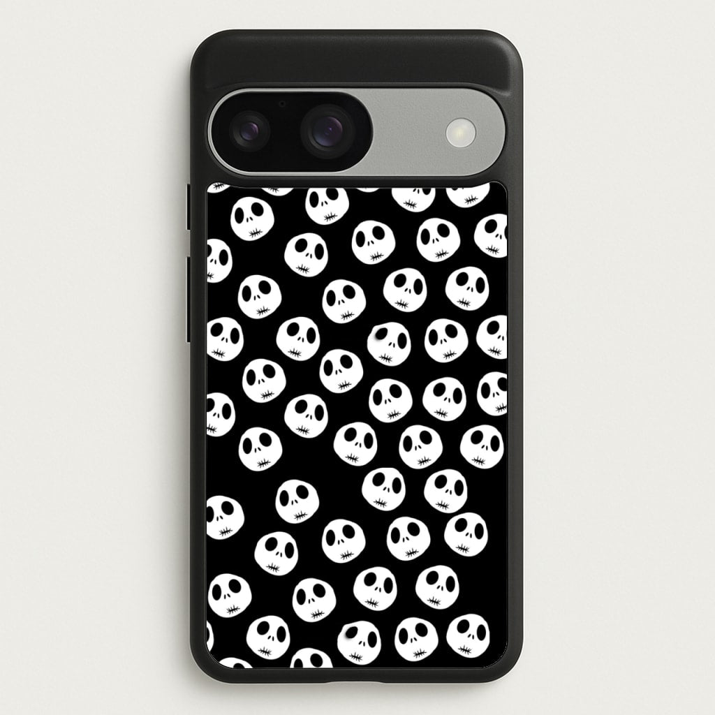 Jack Skellington Pattern - TNBC - Christmas Phone Case for Google Pixel 9 / 9 Pro