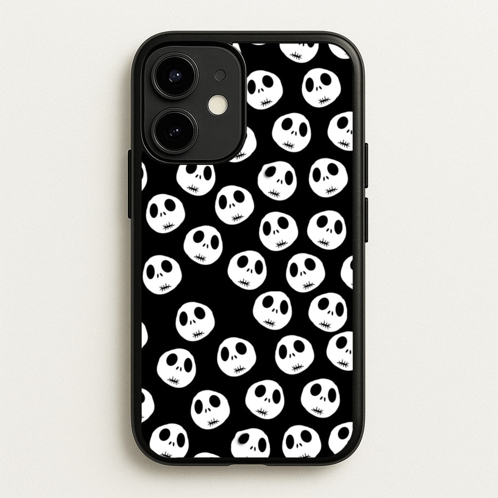 Jack Skellington Pattern - TNBC - Christmas Phone Case for iPhone 12 / 12 Pro