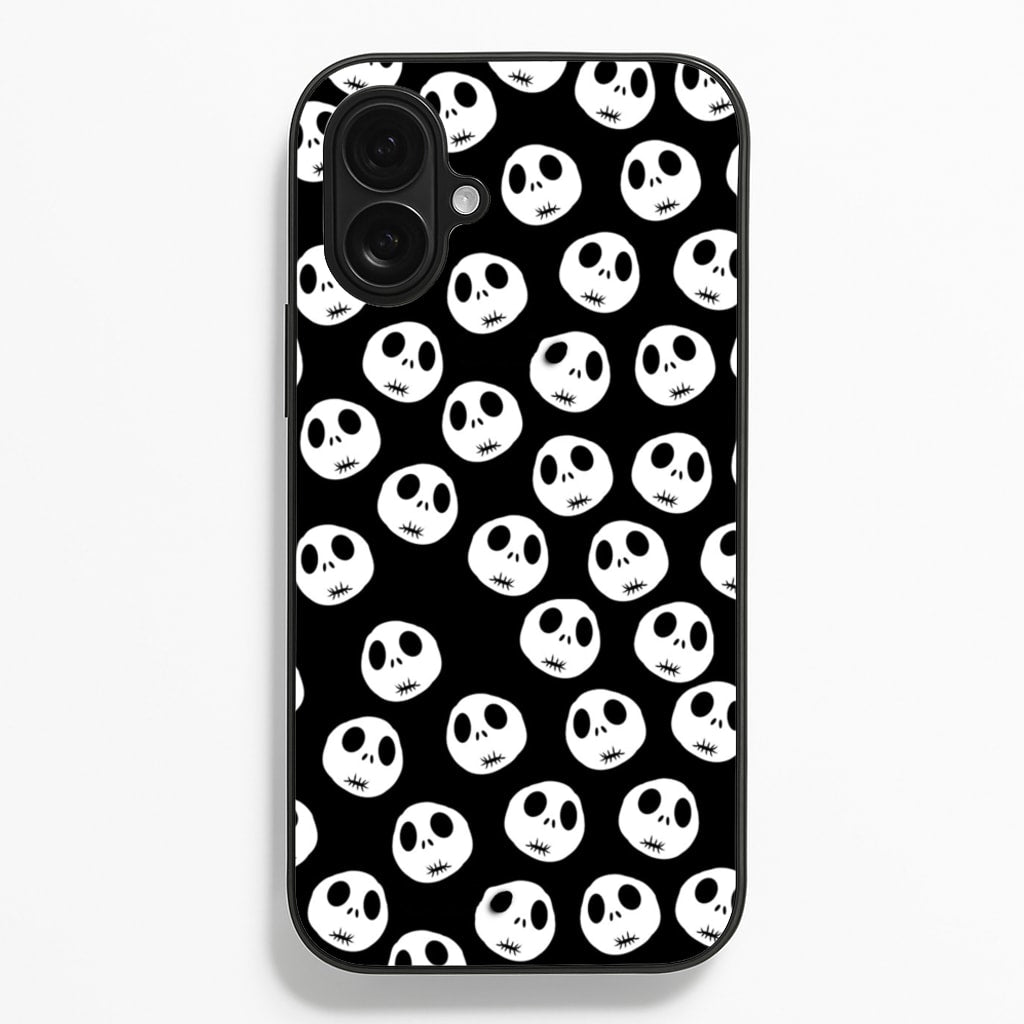 Jack Skellington Pattern - TNBC - Christmas Phone Case for iPhone 16 Plus