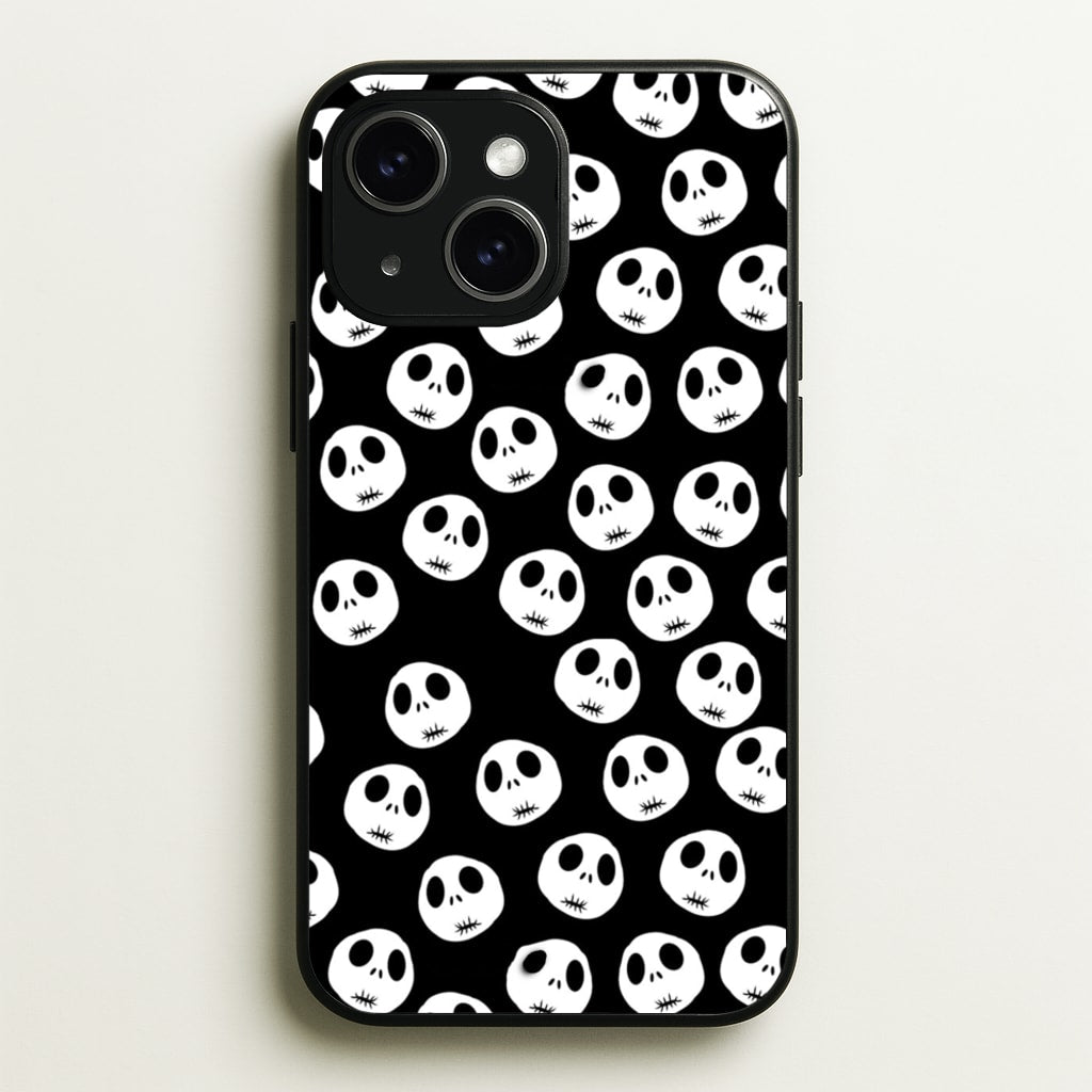 Jack Skellington Pattern - TNBC - Christmas Phone Case for iPhone 15 Plus