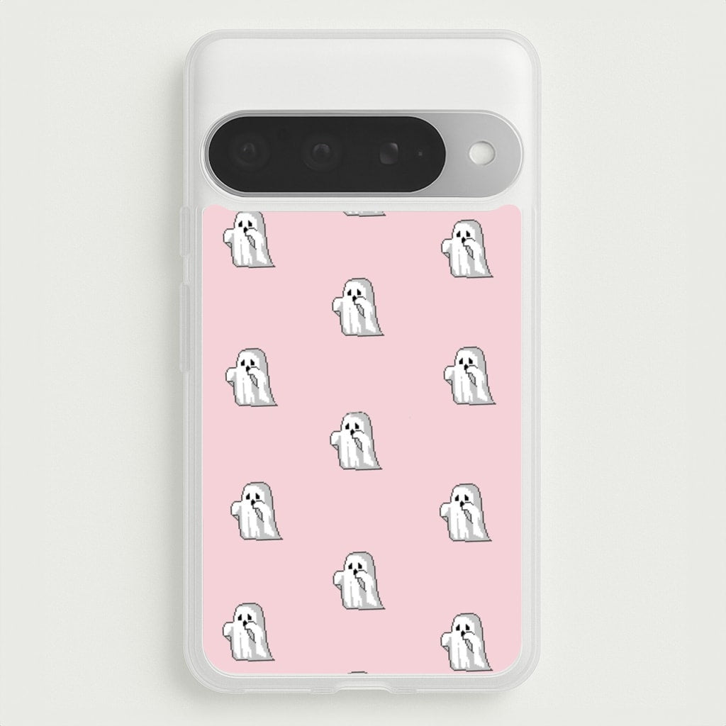 Pastel Pixel Ghost Halloween Phone Case for Google Pixel 10 Pro XL