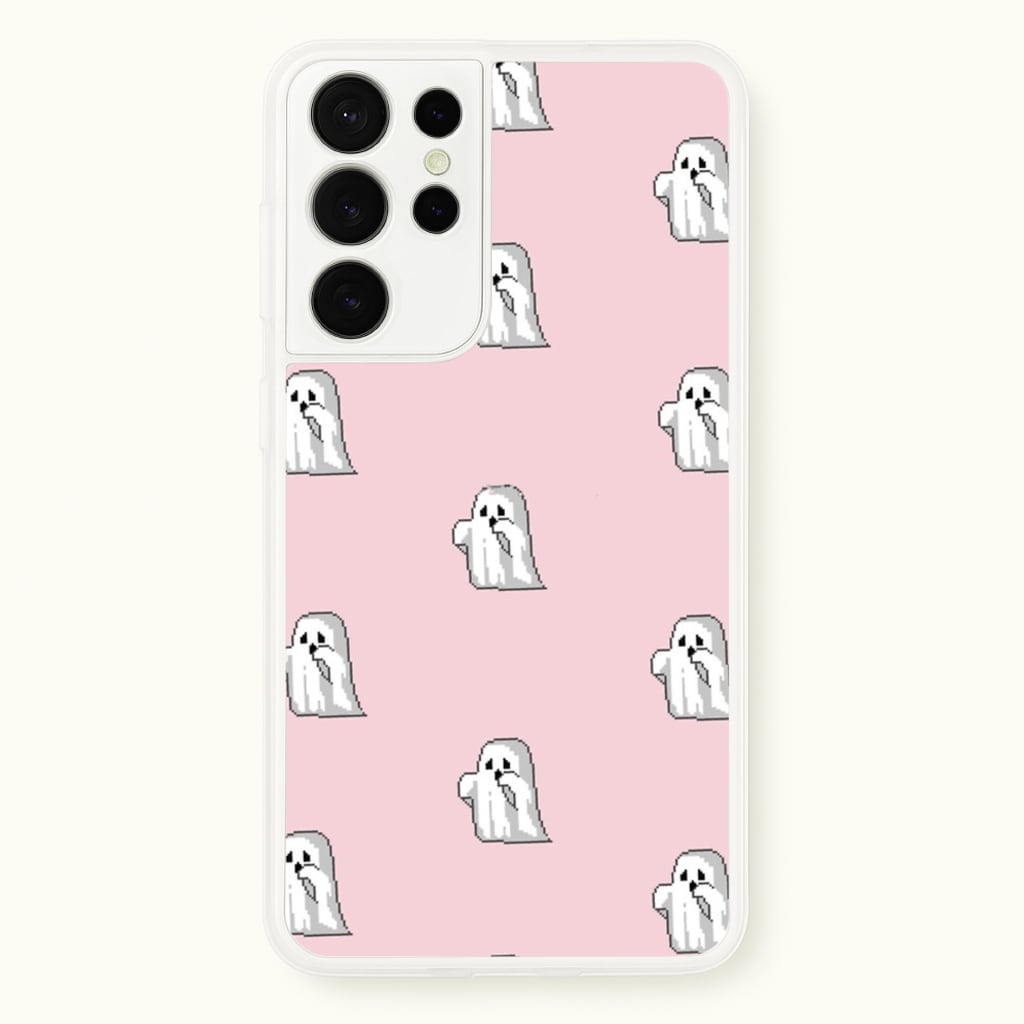 Pastel Pixel Ghost Halloween - Phone Case for Galaxy S21 Ultra