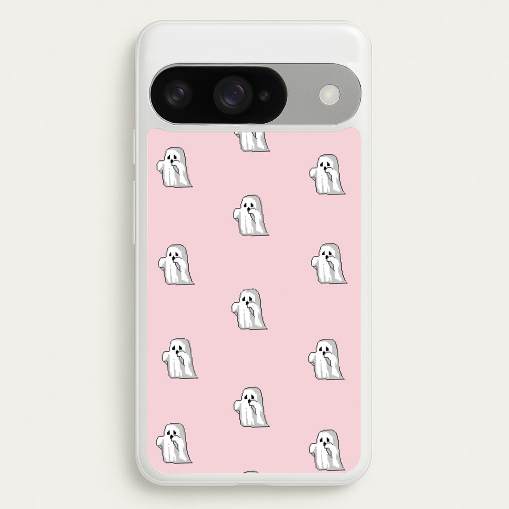Pastel Pixel Ghost Halloween Phone Case for Google Pixel 10 / 10 Pro